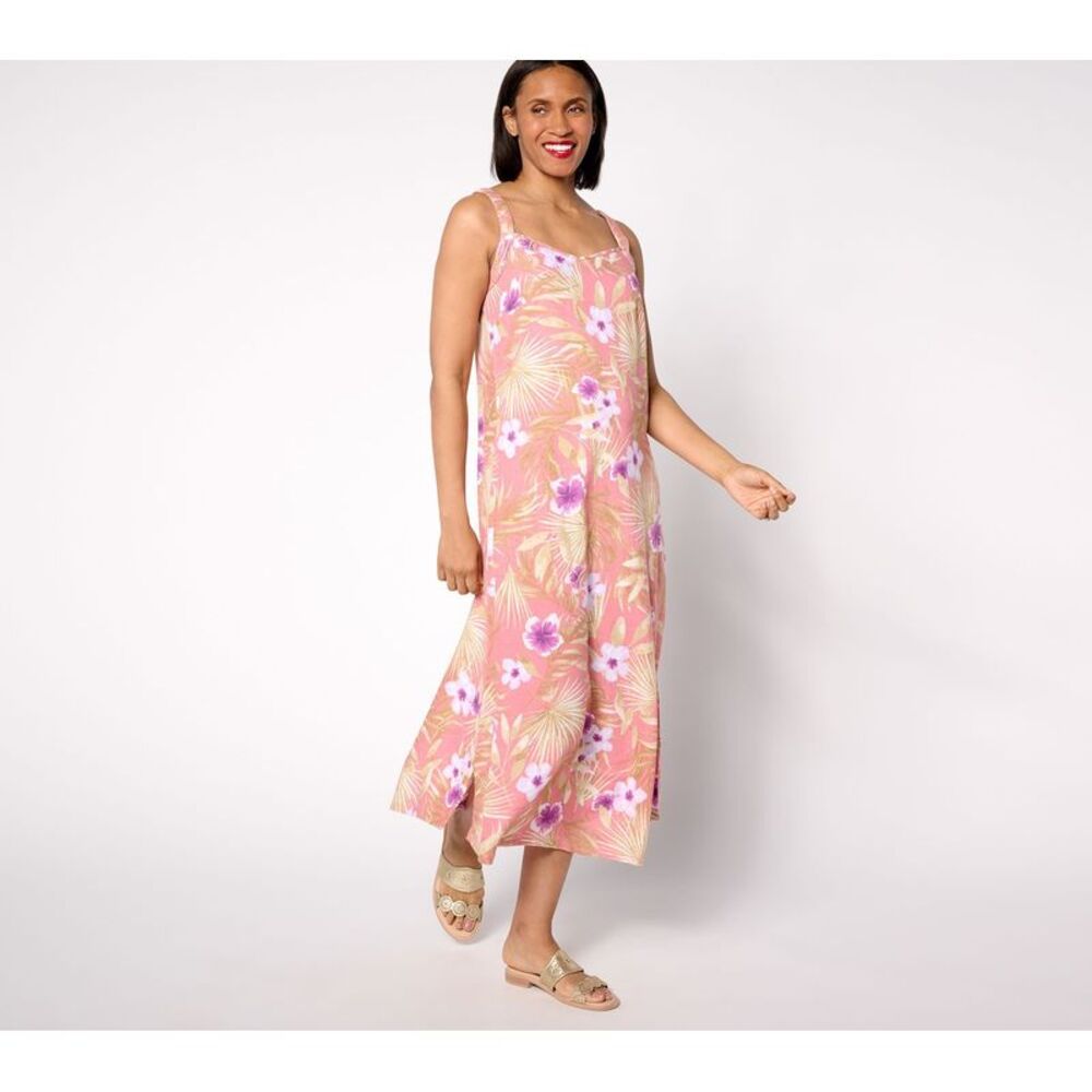 Liberare Women's Dress Sz L Denim & Co. Naturals Printed Multi-colored A644113